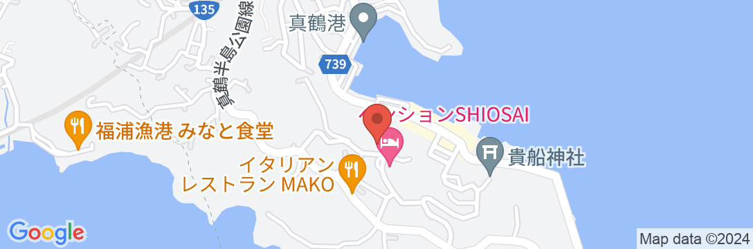 真鶴 釈迦堂 民宿 桜荘の地図