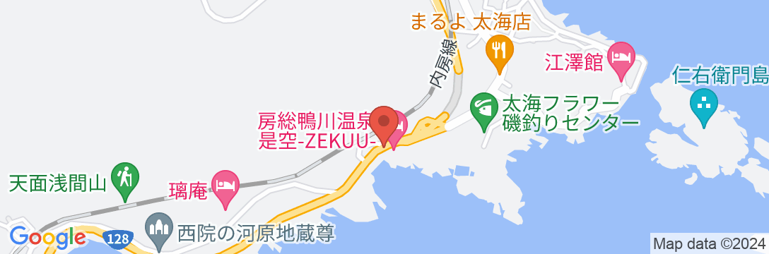 房総鴨川温泉 是空 -ZEKUU-の地図