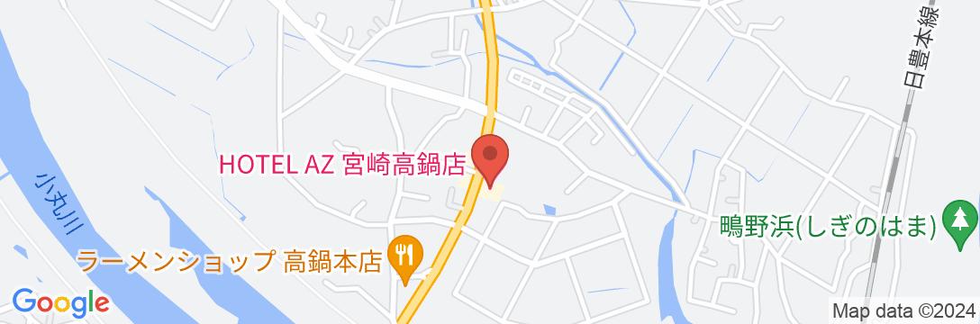 HOTEL AZ 宮崎高鍋店の地図