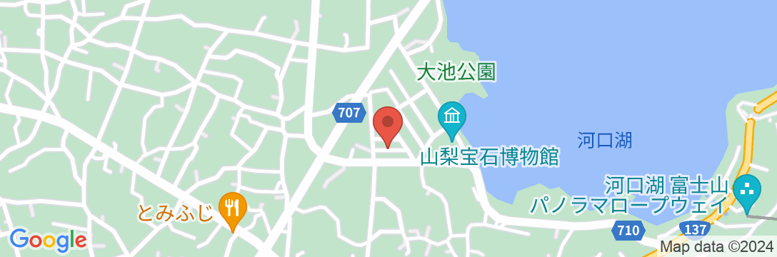 河口湖温泉国民宿舎若富士の地図