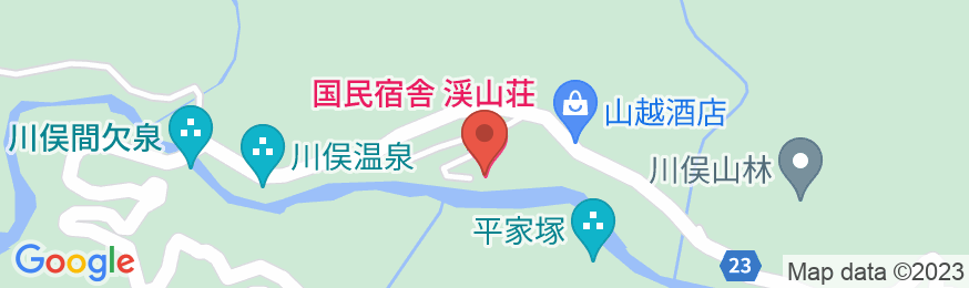 川俣温泉 国民宿舎 渓山荘の地図