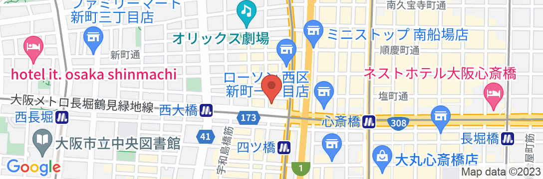 ハートンホテル心斎橋長堀通の地図