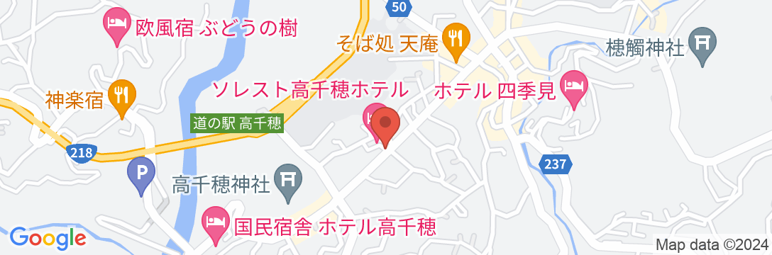 ソレスト高千穂ホテルの地図