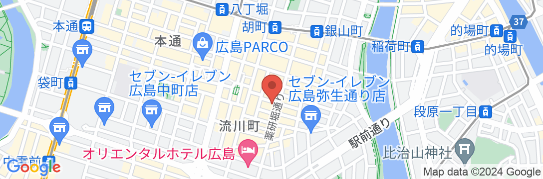 グランドサウナ広島の地図