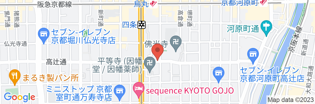 ホテル日航プリンセス京都の地図