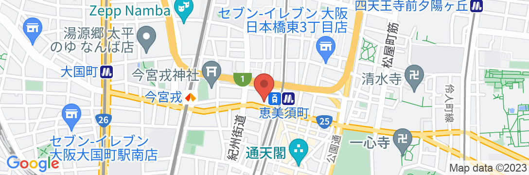 深層水温泉 大阪逸の彩ホテル日本橋(オオサカヒノデホテルニホンバシ)の地図