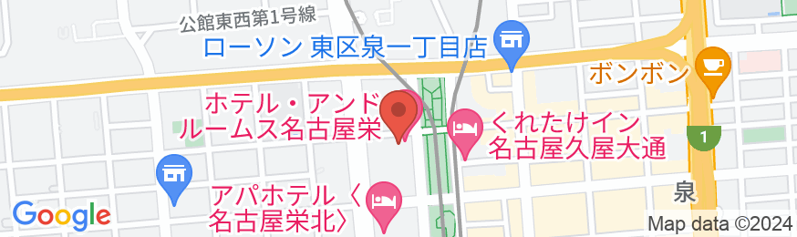 ホテル・アンドルームス名古屋栄の地図