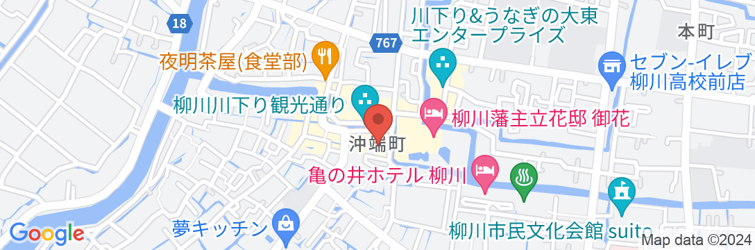 柳川ゲストハウスほりわりの地図