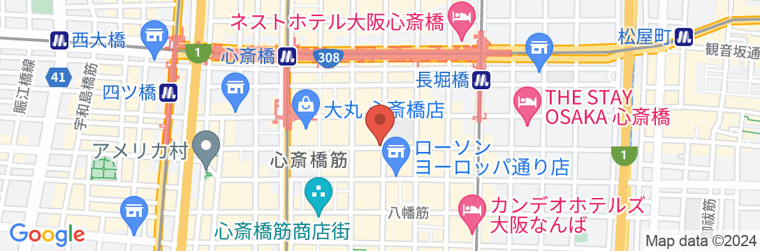 ホテルヒラリーズ心斎橋の地図
