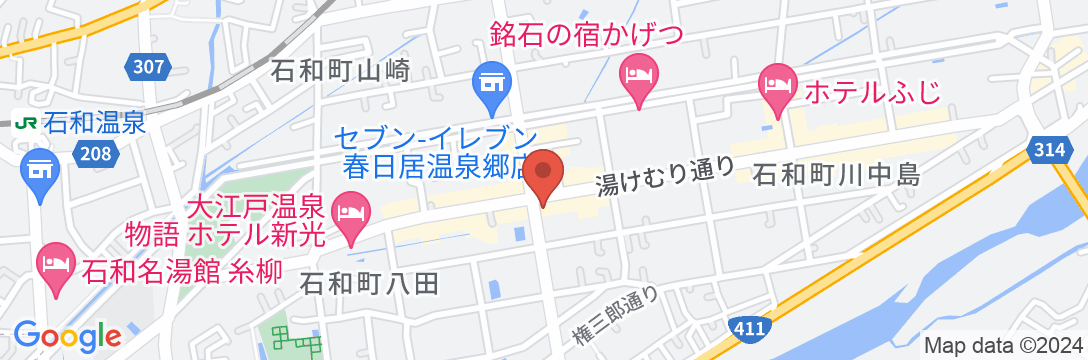 石和温泉郷 旅館喜仙(きせん)の地図
