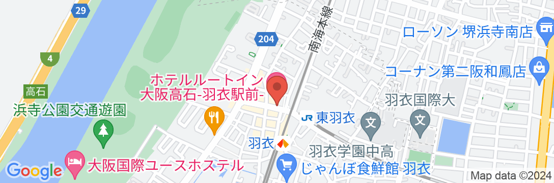 ホテルルートイン大阪高石-羽衣駅前-の地図