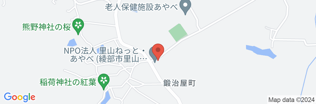 綾部市里山交流研修センターの地図