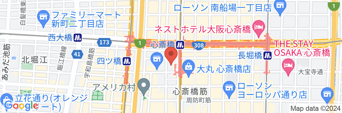 ホテル日航大阪の地図