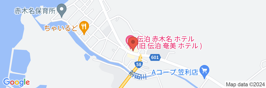 伝泊 赤木名 ホテル<奄美大島>の地図
