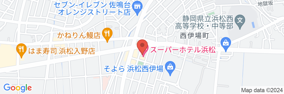 スーパーホテル浜松 天然温泉「浜松出世の湯」の地図