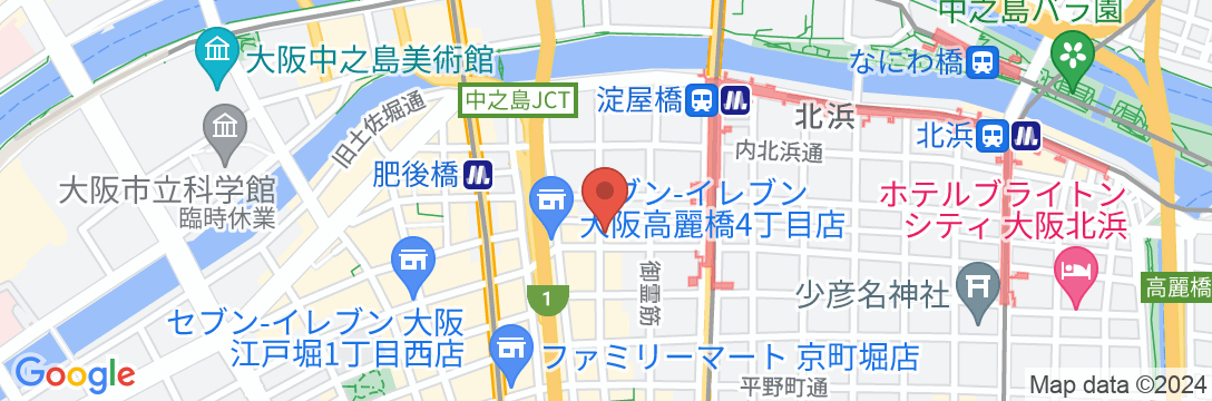 三交イン大阪淀屋橋～四季乃湯～の地図