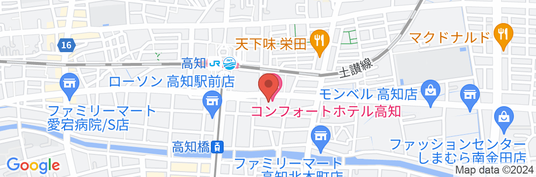 コンフォートホテル高知の地図