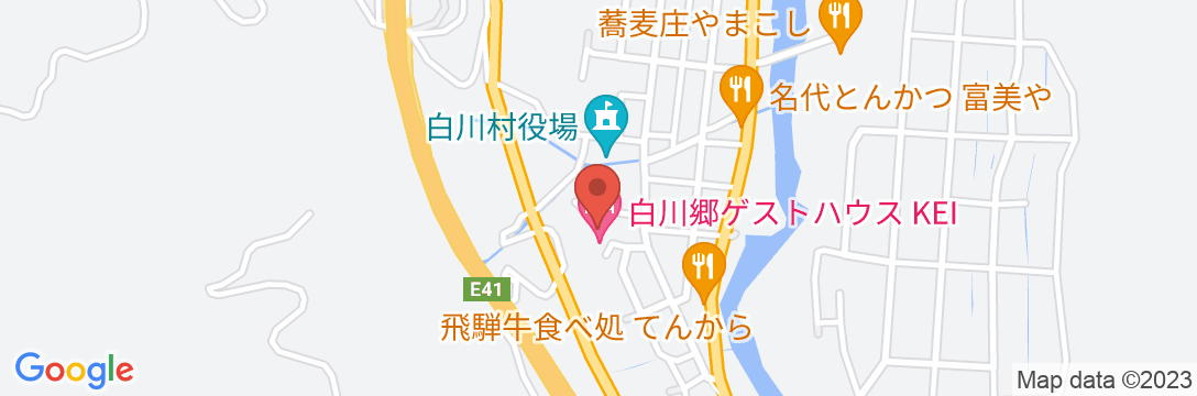 白川郷ゲストハウスKEIの地図