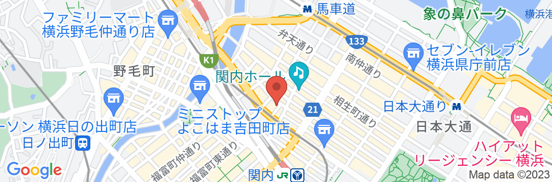 プロスタイル旅館 横浜馬車道の地図