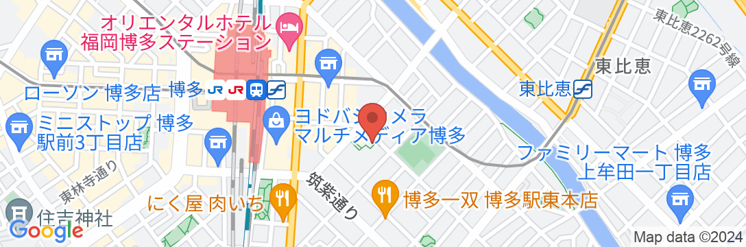ホテルフラトン福岡博多の地図