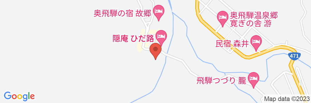 奥飛騨温泉郷いろりの宿かつら木の郷の地図