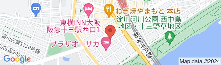 ホテルランタナ大阪の地図