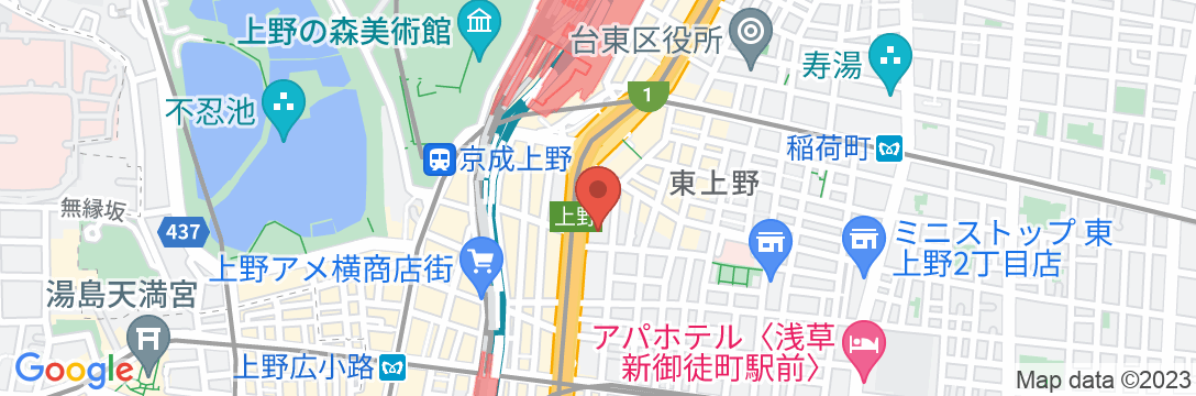 トーセイホテルココネ上野の地図