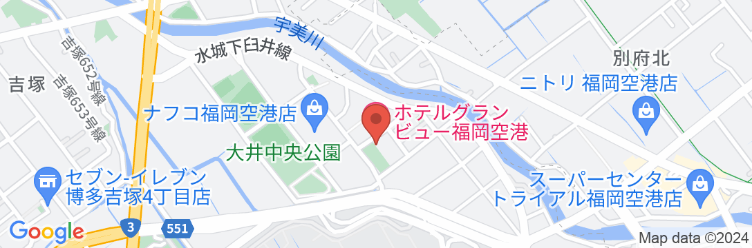 ホテルグランビュー福岡空港の地図