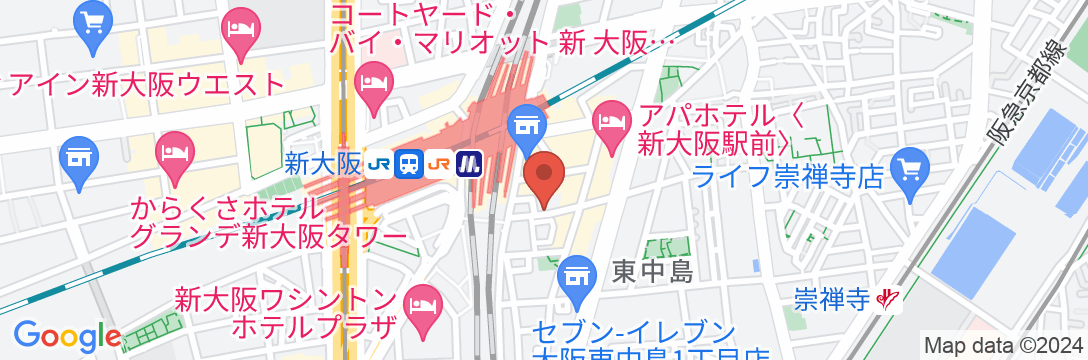 オーステイ新大阪駅前ホテルアパートメント/民泊【Vacation STAY提供】の地図
