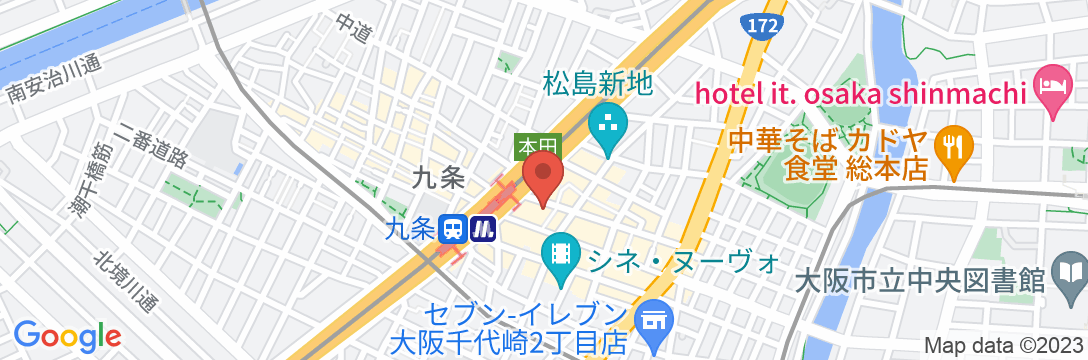 九条駅チカ、近くに商店街、スーパー、AEONMALLあり/民泊【Vacation STAY提供】の地図