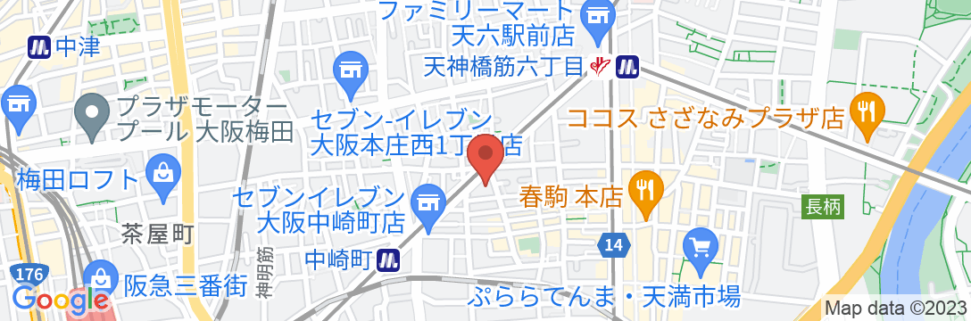大阪梅田商區 雲・中崎町/民泊【Vacation STAY提供】の地図