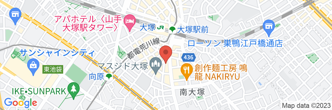 ホテルリブマックス東京大塚駅前の地図