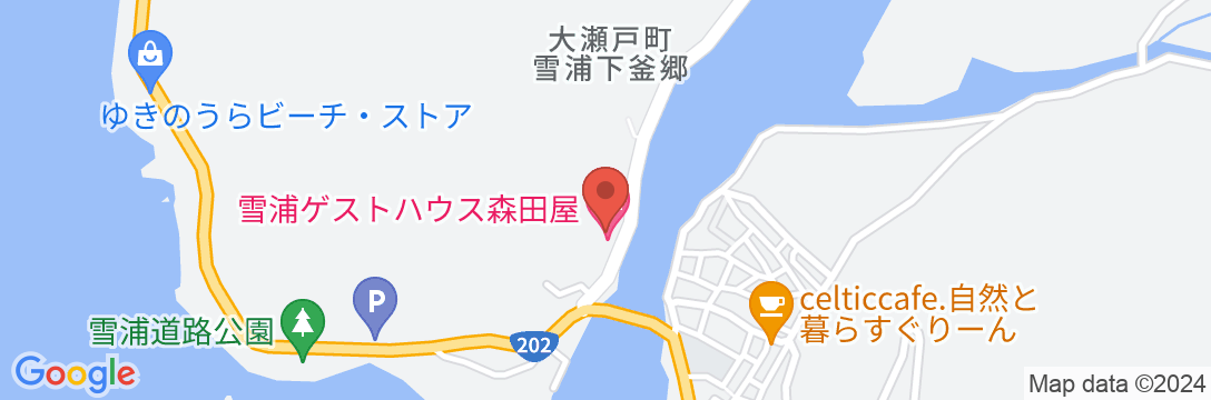 雪浦ゲストハウス森田屋の地図