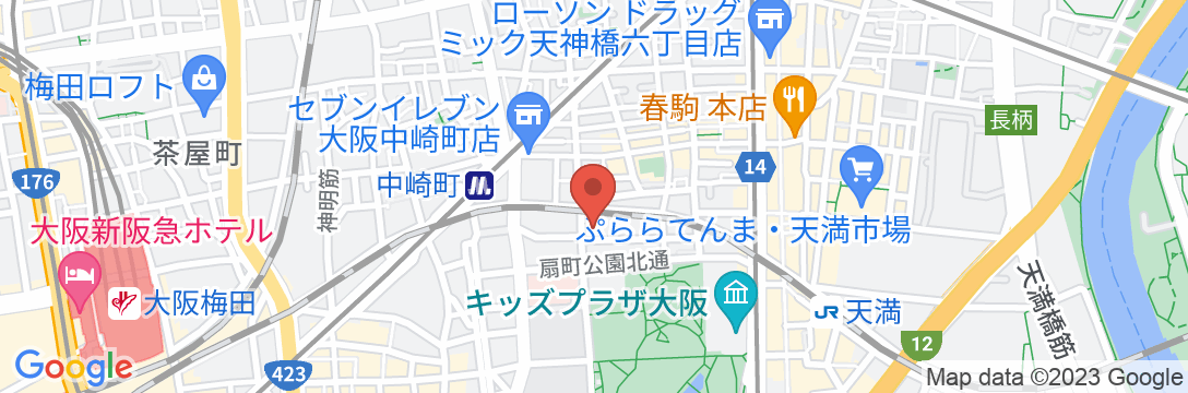 天然温泉ホテルリブマックスPREMIUM梅田EASTの地図