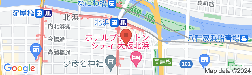 ユニゾイン大阪北浜の地図