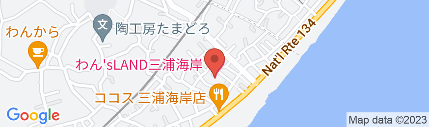 わん’sLAND 三浦海岸の地図