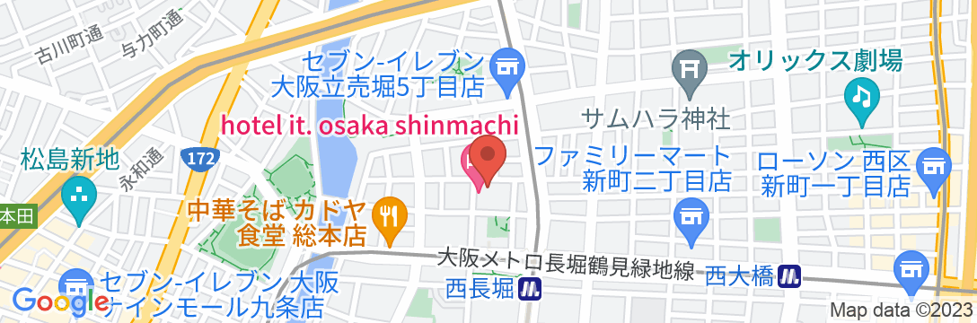 hotel it. osaka shinmachiの地図