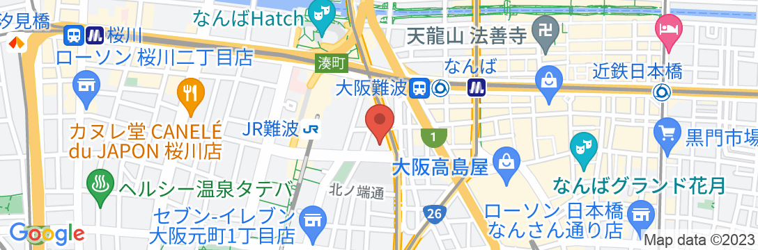 ホテルグレイスリー大阪なんばの地図
