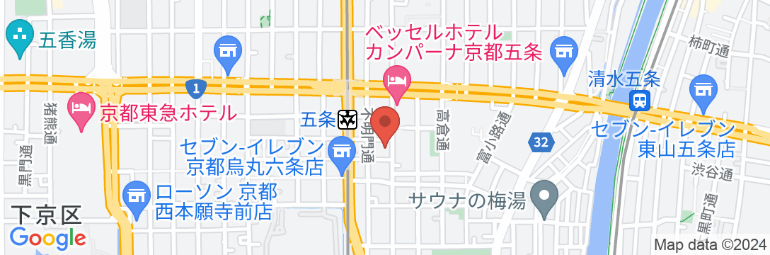 アレクシアホテル京都五条の地図