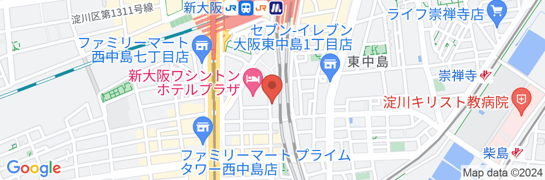 コンフォートホテル新大阪の地図