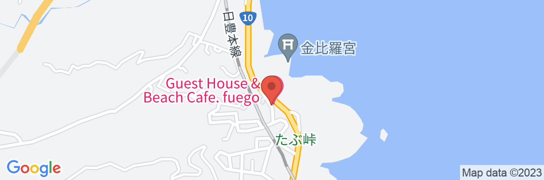 Guest House & Beach Cafe fuegoの地図