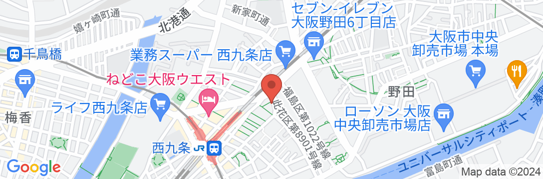 SEKAI HOTEL 西九条の地図