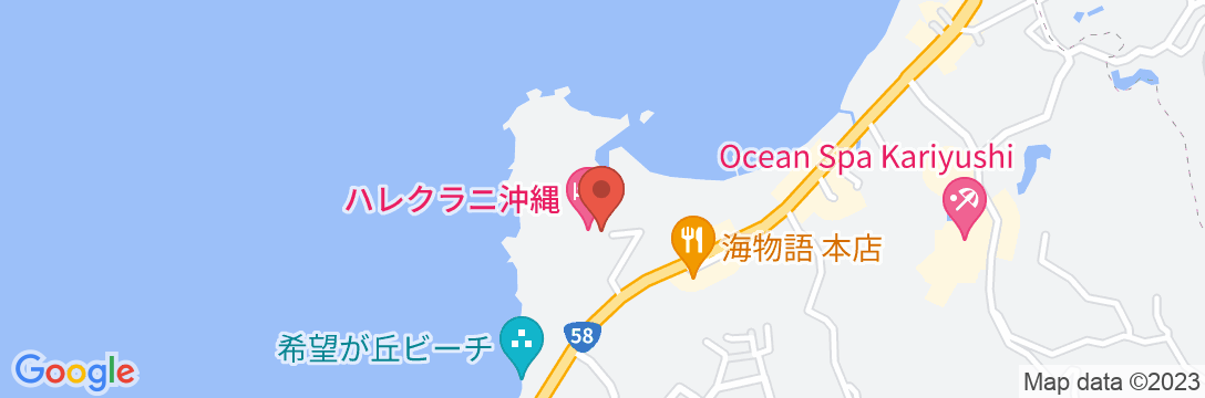ハレクラニ沖縄の地図