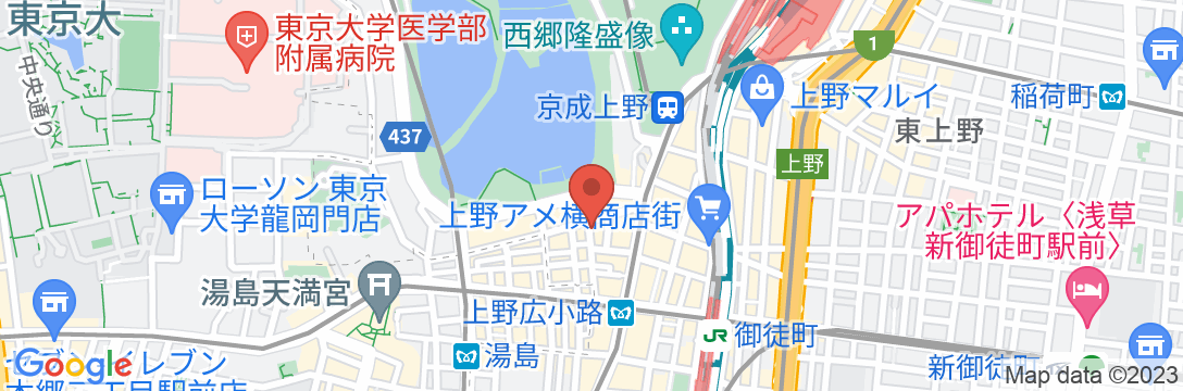 bnb+上野御徒町の地図