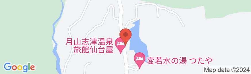 月山志津温泉 湖畔の宿五色亭の地図