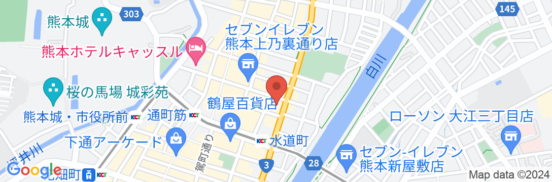 ホテルウィングインターナショナルセレクト熊本の地図