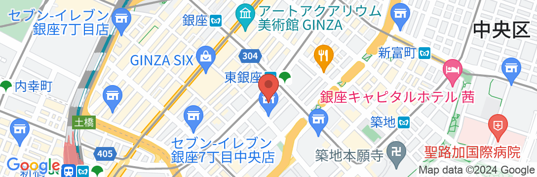 三井ガーデンホテル銀座五丁目の地図