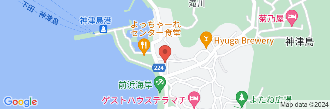 島宿浜の家<神津島>の地図