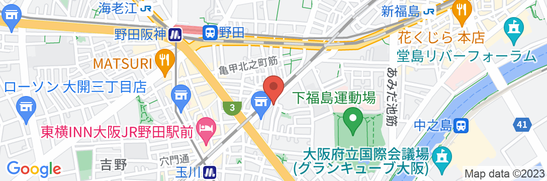 USJ6分 大阪駅4分 なんば8分 JR野田駅徒歩5分/民泊【Vacation STAY提供】の地図