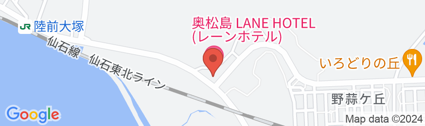 奥松島レーンホテル～旬の美味と大浴場「松島・嵯峨の湯」の地図